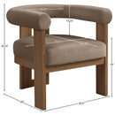  Meridian Arienzo Taupe Velvet Performance Fabric Upholstered Accent Chair IMAGE 9