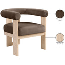  Meridian Arienzo Brown Velvet Performance Fabric Upholstered Accent Chair IMAGE 10