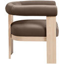  Meridian Arienzo Brown Velvet Performance Fabric Upholstered Accent Chair IMAGE 4