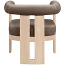  Meridian Arienzo Brown Velvet Performance Fabric Upholstered Accent Chair IMAGE 5