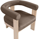  Meridian Arienzo Brown Velvet Performance Fabric Upholstered Accent Chair IMAGE 6