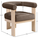  Meridian Arienzo Brown Velvet Performance Fabric Upholstered Accent Chair IMAGE 9