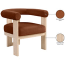  Meridian Arienzo Cognac Velvet Performance Fabric Upholstered Accent Chair IMAGE 10