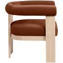  Meridian Arienzo Cognac Velvet Performance Fabric Upholstered Accent Chair IMAGE 4