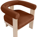  Meridian Arienzo Cognac Velvet Performance Fabric Upholstered Accent Chair IMAGE 6