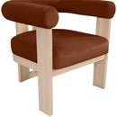  Meridian Arienzo Cognac Velvet Performance Fabric Upholstered Accent Chair IMAGE 7