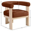  Meridian Arienzo Cognac Velvet Performance Fabric Upholstered Accent Chair IMAGE 9