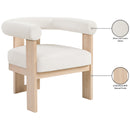  Meridian Arienzo Cream Velvet Performance Fabric Upholstered Accent Chair IMAGE 10