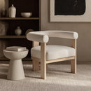  Meridian Arienzo Cream Velvet Performance Fabric Upholstered Accent Chair IMAGE 2