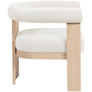  Meridian Arienzo Cream Velvet Performance Fabric Upholstered Accent Chair IMAGE 4