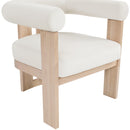  Meridian Arienzo Cream Velvet Performance Fabric Upholstered Accent Chair IMAGE 7