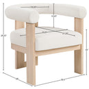  Meridian Arienzo Cream Velvet Performance Fabric Upholstered Accent Chair IMAGE 9