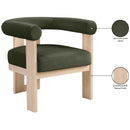  Meridian Arienzo Green Velvet Performance Fabric Upholstered Accent Chair IMAGE 10