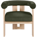  Meridian Arienzo Green Velvet Performance Fabric Upholstered Accent Chair IMAGE 3