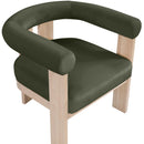  Meridian Arienzo Green Velvet Performance Fabric Upholstered Accent Chair IMAGE 6