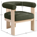  Meridian Arienzo Green Velvet Performance Fabric Upholstered Accent Chair IMAGE 9