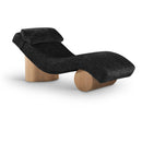  Meridian Marcella Black Fabric Upholstered Chaise Lounge IMAGE 1