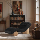  Meridian Marcella Black Fabric Upholstered Chaise Lounge IMAGE 2