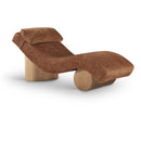  Meridian Marcella Cognac Fabric Upholstered Chaise Lounge IMAGE 1