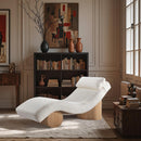  Meridian Marcella Cream Fabric Upholstered Chaise Lounge IMAGE 2