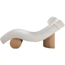  Meridian Marcella Cream Fabric Upholstered Chaise Lounge IMAGE 4