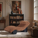  Meridian Marcella Cognac Fabric Upholstered Chaise Lounge IMAGE 2