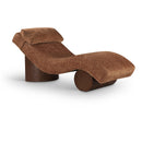  Meridian Marcella Cognac Fabric Upholstered Chaise Lounge IMAGE 1