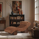  Meridian Marcella Cognac Fabric Upholstered Chaise Lounge IMAGE 2