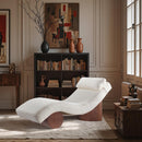 Meridian Marcella Cream Fabric Upholstered Chaise Lounge IMAGE 2