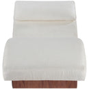 Meridian Marcella Cream Fabric Upholstered Chaise Lounge IMAGE 3