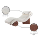  Meridian Marcella Cream Fabric Upholstered Chaise Lounge IMAGE 9