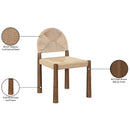  Meridian Bohemia Beige Woven Seagrass Cord And Solid Wood Dining Chair IMAGE 10