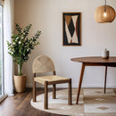  Meridian Bohemia Beige Woven Seagrass Cord And Solid Wood Dining Chair IMAGE 2