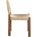  Meridian Bohemia Beige Woven Seagrass Cord And Solid Wood Dining Chair IMAGE 4