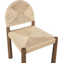  Meridian Bohemia Beige Woven Seagrass Cord And Solid Wood Dining Chair IMAGE 6