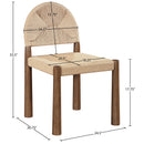  Meridian Bohemia Beige Woven Seagrass Cord And Solid Wood Dining Chair IMAGE 9