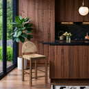  Meridian Bohemia Beige Woven Seagrass Cord And Solid Wood Counter Stool IMAGE 2