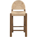  Meridian Bohemia Beige Woven Seagrass Cord And Solid Wood Counter Stool IMAGE 3