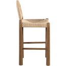  Meridian Bohemia Beige Woven Seagrass Cord And Solid Wood Counter Stool IMAGE 4