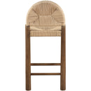  Meridian Bohemia Beige Woven Seagrass Cord And Solid Wood Counter Stool IMAGE 5