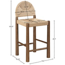  Meridian Bohemia Beige Woven Seagrass Cord And Solid Wood Counter Stool IMAGE 9
