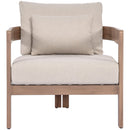  Meridian Newport Beige Water Resistant Fabric Upholstered Outdoor Patio Chair IMAGE 3