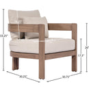  Meridian Newport Beige Water Resistant Fabric Upholstered Outdoor Patio Chair IMAGE 8