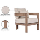  Meridian Newport Beige Water Resistant Fabric Upholstered Outdoor Patio Chair IMAGE 9