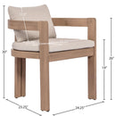  Meridian Newport Beige Water Resistant Fabric Upholstered Outdoor Patio Dining Chair IMAGE 10
