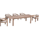  Meridian Newport Beige Water Resistant Fabric Upholstered Outdoor Patio Dining Chair IMAGE 8