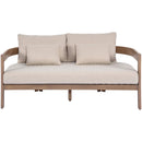  Meridian Newport 65" Beige Water Resistant Fabric Upholstered Outdoor Patio Loveseat IMAGE 3