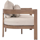  Meridian Newport 65" Beige Water Resistant Fabric Upholstered Outdoor Patio Loveseat IMAGE 4