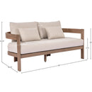  Meridian Newport 65" Beige Water Resistant Fabric Upholstered Outdoor Patio Loveseat IMAGE 8