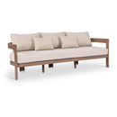  Meridian Newport 86.75" Beige Water Resistant Fabric Upholstered Outdoor Patio Sofa IMAGE 1